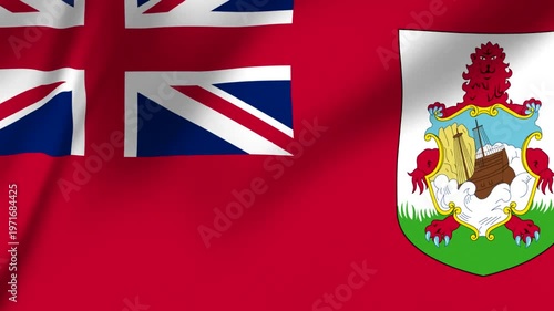 Bermuda flag with British Union Jack and coat of arms symbolizing national identity and patriotism in one sentence
