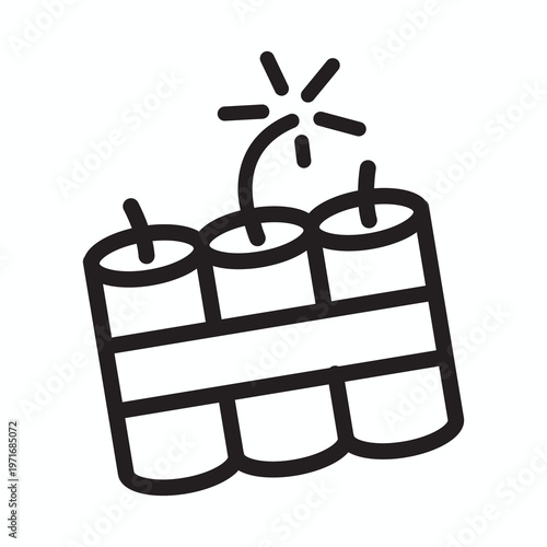 Fireworks Bomb Cake with Lit Fuse Icon - Independence Day