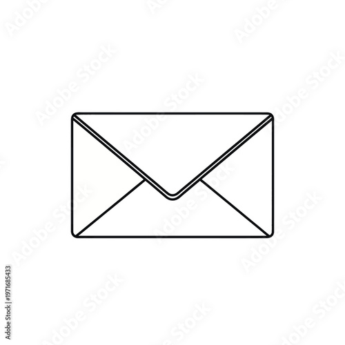 Minimal envelope icon representing mail and communication for graphic resources use.