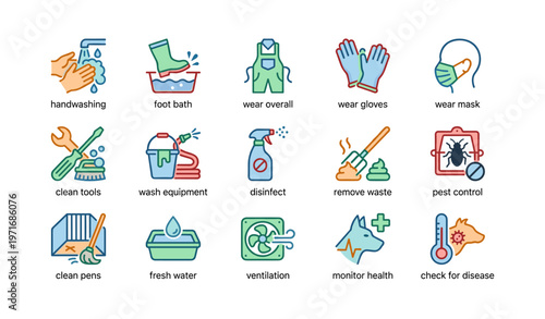 Safety and hygiene guidelines: handwashing, disinfection, personal protective equipment