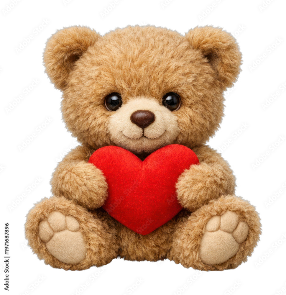 Obraz premium PNG Adorable teddy bear with heart.