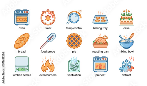 Kitchen icons: essential tools for baking and cooking enthusiasts