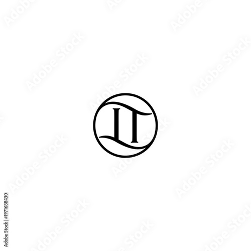 Elegant monogram logo featuring the letters TT enclosed in a circular frame. Minimalist black and white design, perfect for luxury brands, fashion, or corporate identity.