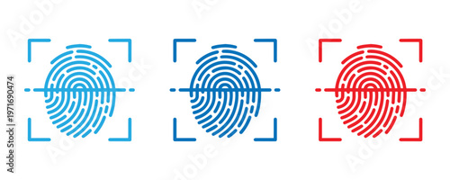 Fingerprint vector analysis biometric security and identification with vector graphics