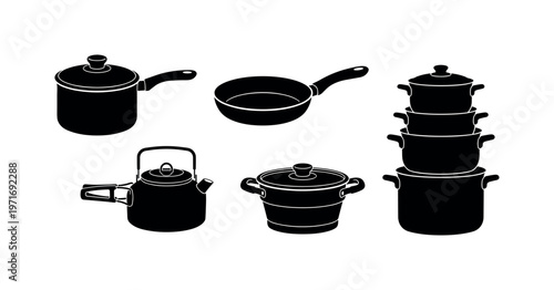 Camping cookware pot with lid, portable frying pan skillet, lightweight backpacking kettle, collapsible cooking pot, multi size