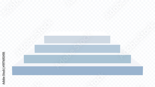 3D staircase podium isolated on transparent background vector