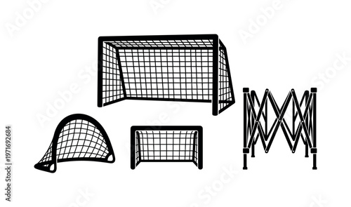 Football goal net frame, portable training goal, mini practice goal post, full-size stadium goal, foldable soccer goal frame, bold