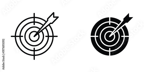 Comparison of bullseye targets with varying center fill styles for archery practice