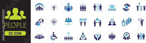 People icons representing teamwork, community, and social connections.