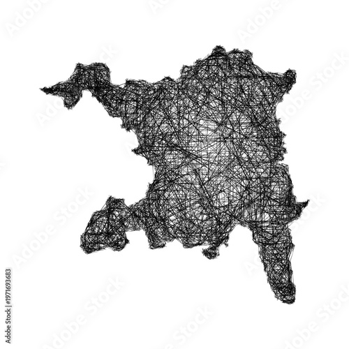 Sketch Aargau outline map design