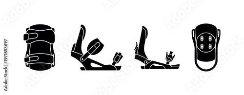 Snowboard bindings with straps, rear-entry bindings frame, step-in binding system, disc mounting bindings, lightweight freestyle