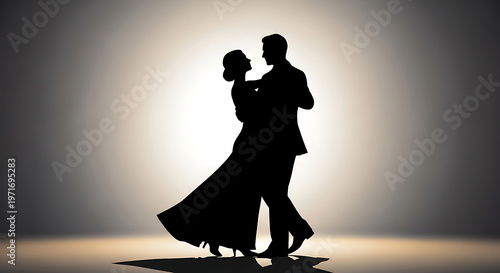 International Dance Day Silhouette A Romantic Couple dancing under dramatic lighting