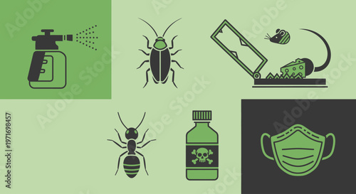 Pest Control Insecticide Bug Spray Bottle Mask.