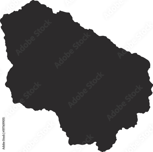 Black silhouette of an irregularly shaped island