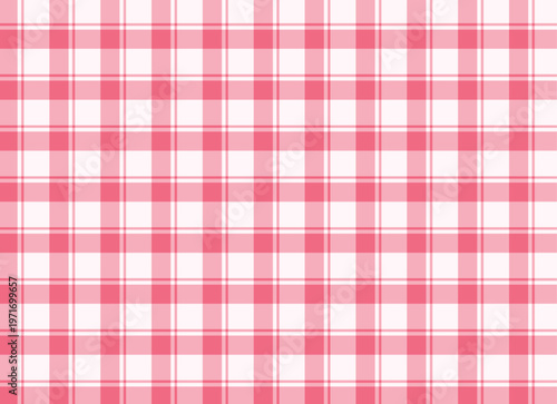 Obraz na plátně Seamless plaid gingham pattern background, soft red plaid chequered pattern for