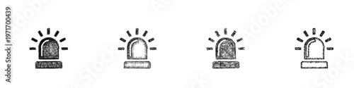 Sketch emergency siren icon design set