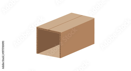 Brown Cardboard Box Isolated on White.