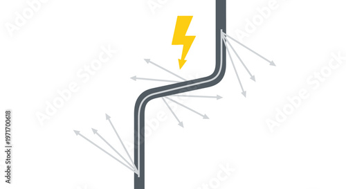 Electric Cable with Lightning Bolt Symbol.