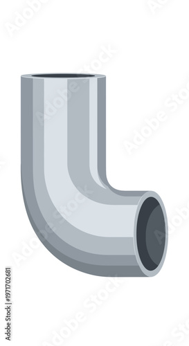 Silver Metal Pipe Elbow Fitting Closeup.