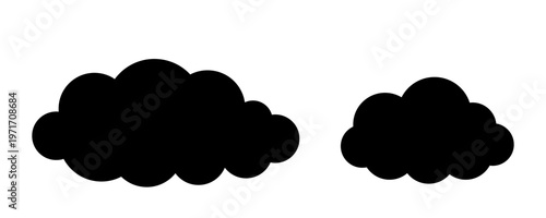 Black cloud icon, weather symbol