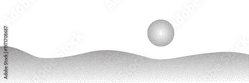 Dot mountain pattern, grain landscape abstract pattern