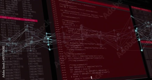 Photos Displaying central code panel showing monospaced JS source in dark workspace wit