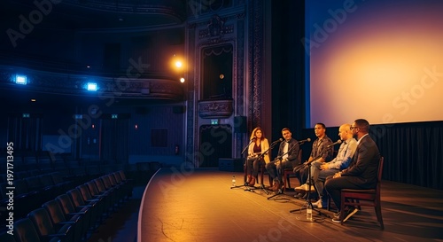 Diverse Panel of Speakers on Stage in Theater