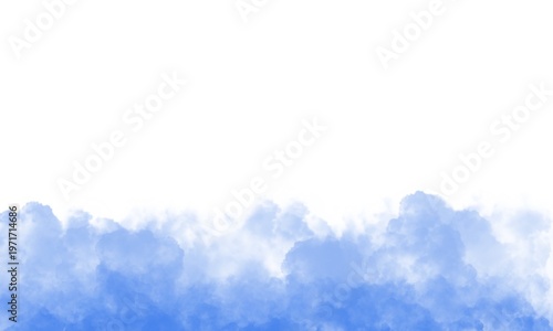 Minimal blue background with cloud-shaped illustration