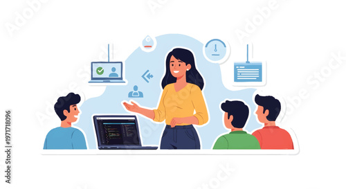 Businesswoman presenting to colleagues in meeting