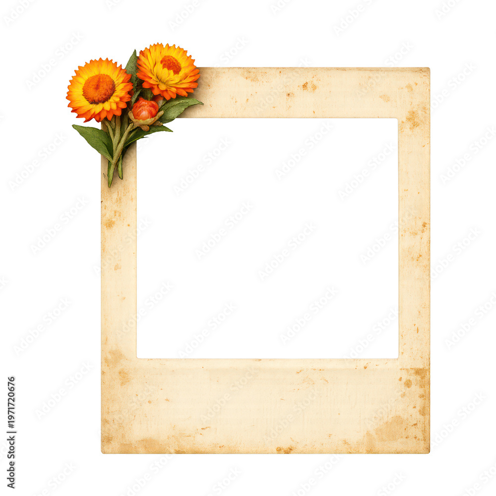 Fototapeta premium PNG Vintage floral photo frame