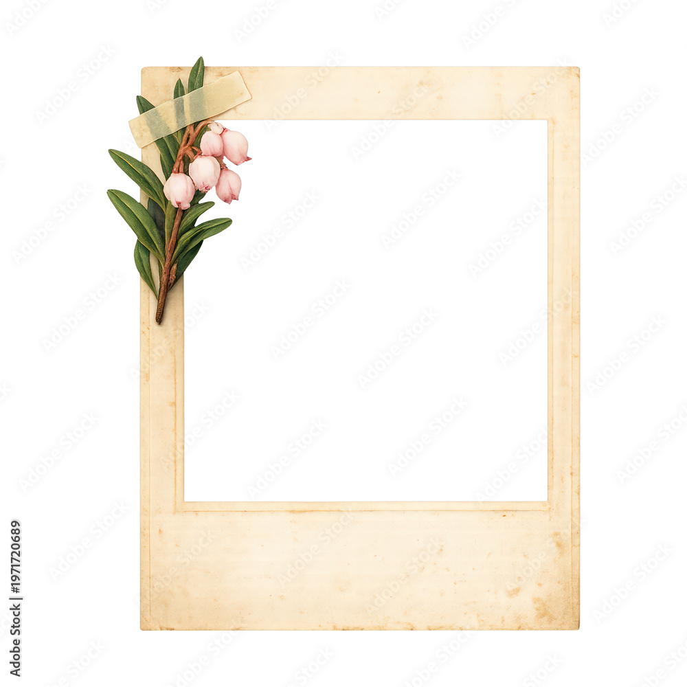Fototapeta premium PNG Vintage floral photo frame