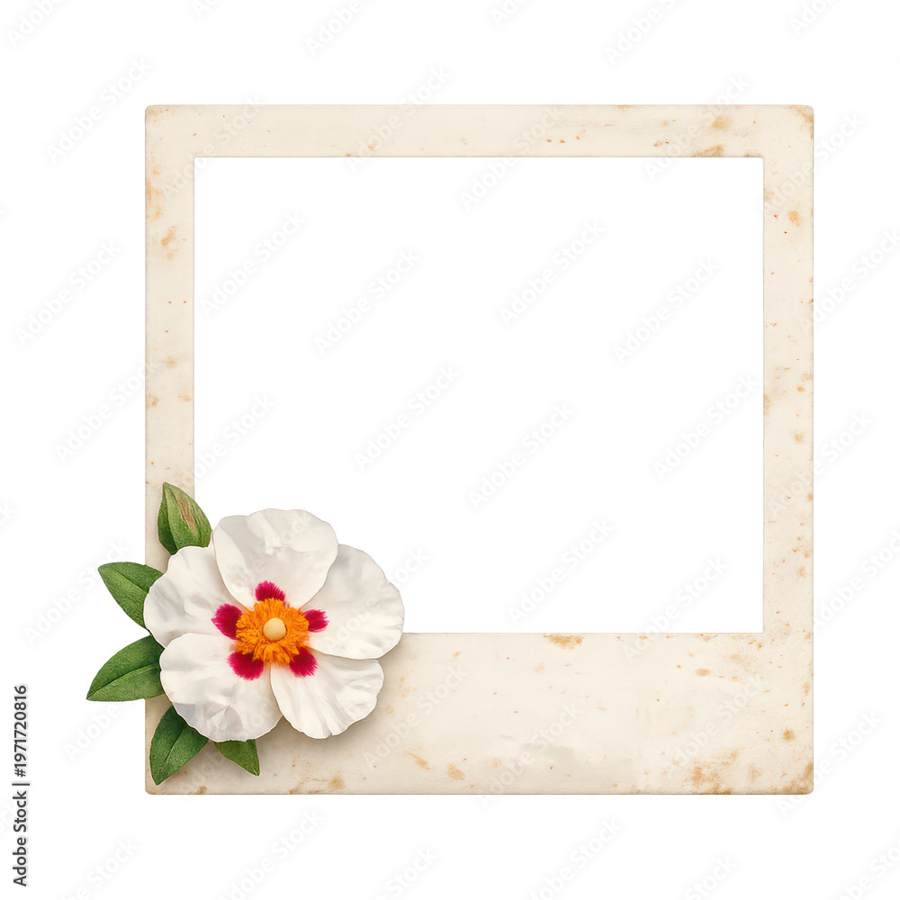 Fototapeta premium PNG Vintage floral photo frame