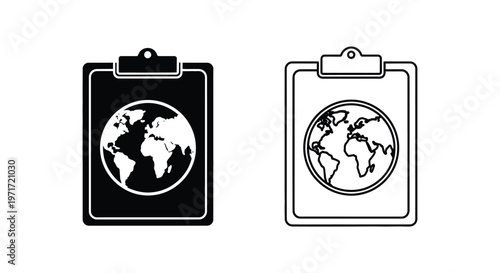 Global Travel Planner Clipboard Design Templates Vector