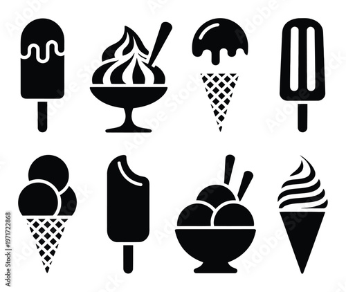 A Collection of Black and White Ice Cream