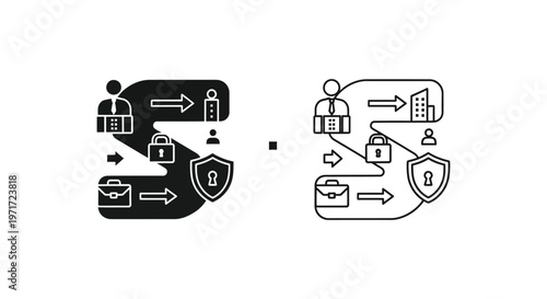 Secure Data Transfer & Cloud Protection Solutions Vector