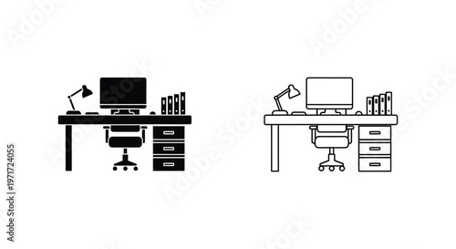 Modern Home Office Workspace Setup Ideas & Designs Vector