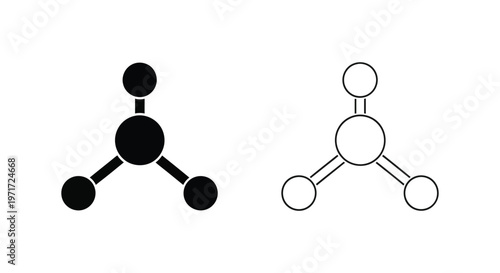 Molecular Structure: Water and Carbon Dioxide Basics Vector