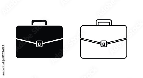 Professional Briefcase Designs: Modern Business Accessories Vector