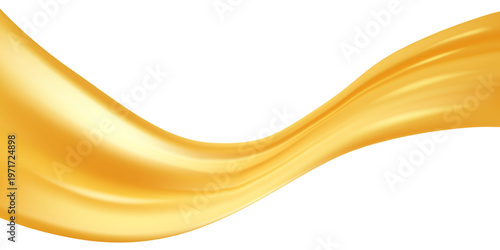 3d golden silk ribbon swirl with elegant wave and luxury award design.
