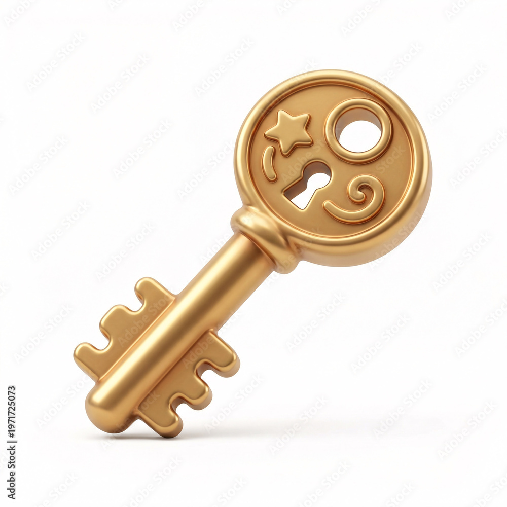 Obraz premium Clé dorée ancienne symbole d’accès et de sécurité