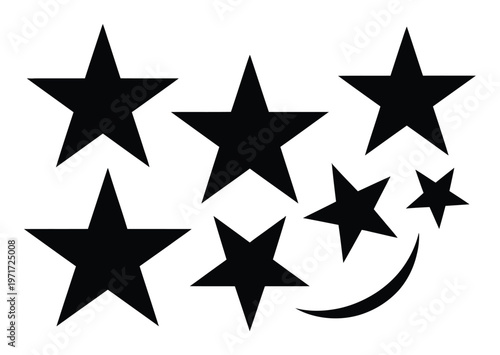 A Cluster of Black Stars on a White Background