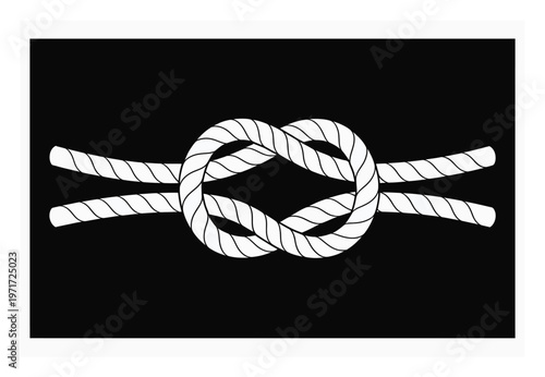 Foto A simple, clean of a double overhand knot on a black background