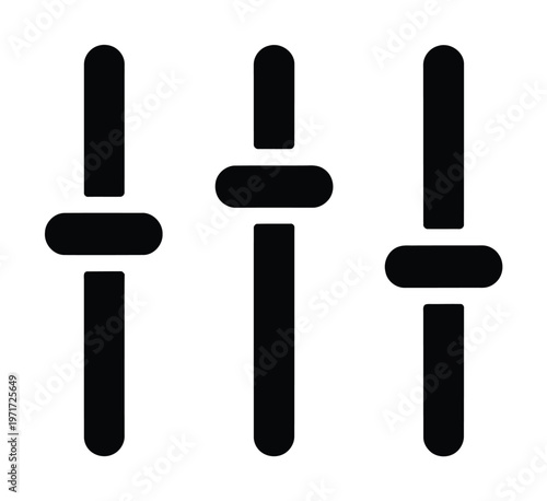 Three Vertical Sliders with Horizontal Control Knobs, Iconographic Representation