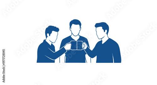 Three Men in Business Attire Discussing.