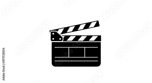 Film Clapperboard Icon on White Background.