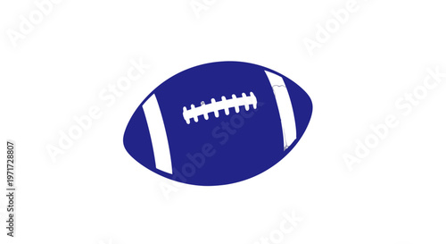 Blue American Football Icon on White.