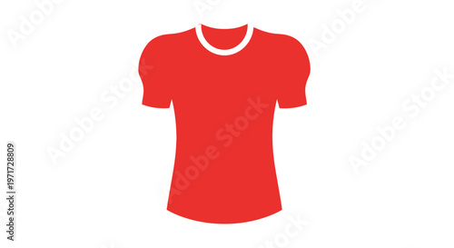 Red T-Shirt with White Collar.