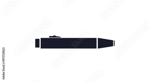 Black Ballpoint Pen on White Background.