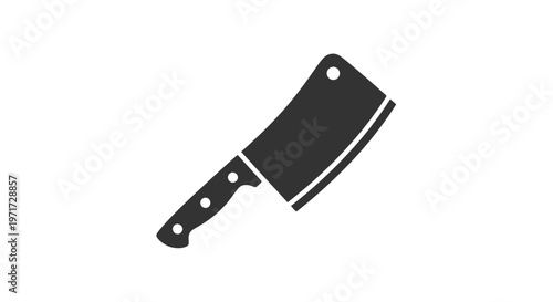 Photos Black Meat Cleaver Illustration Isolated.