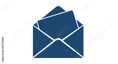 Blue Envelope Icon Symbolizing Mail Message.